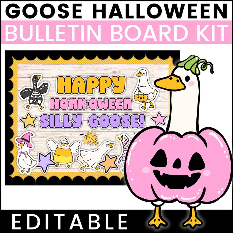 Silly Goose Halloween Bulletin Board Kit October Fall Cute Classroom ...
