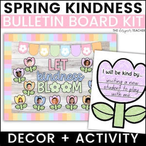 Spring Kindness Classroom Ideeën voor bulletinboardkit • Maart april mei bloem Craft deurdecoratie