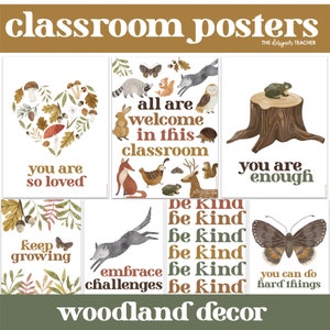 Inspirierendes Wachstums Mindset inklusive Boho Wald Klassenzimmer Kinderzimmer Poster