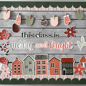 December Holiday Christmas Bulletin Board Kit, Merry and Bright Door ...