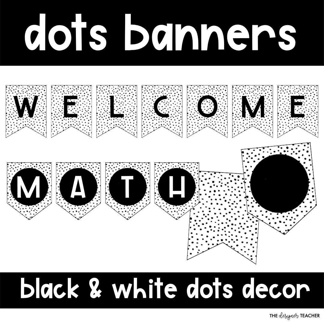 Editable Letter Banner Pennants With Black & White Speckled Etsy