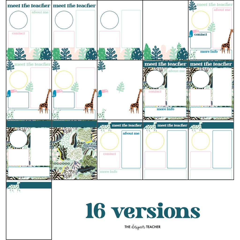 Modern Tropical Jungle Theme Editable Back to School Meet the Teacher ...