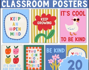 Inspirational Motivational Eclectic Whimsy Classroom Posters Whimsical Downloadable Printable School Decor Kids Room Art English Spanish