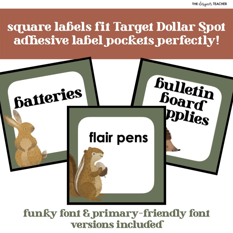 Editable Supply Labels for Target Pocket Labels Boho Woodland Theme ...