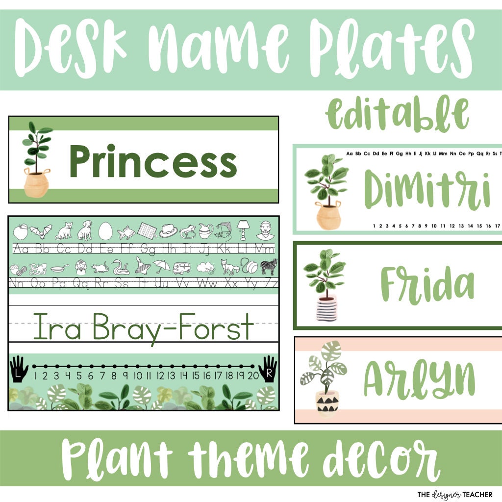 30 NAME Plate Labels PLANTS VS ZOMBIES Theme by Customized Resources