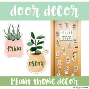 Plant Theme Botanical Welcome Back to School Classroom Door Decor & Bulletin Board With Student Names