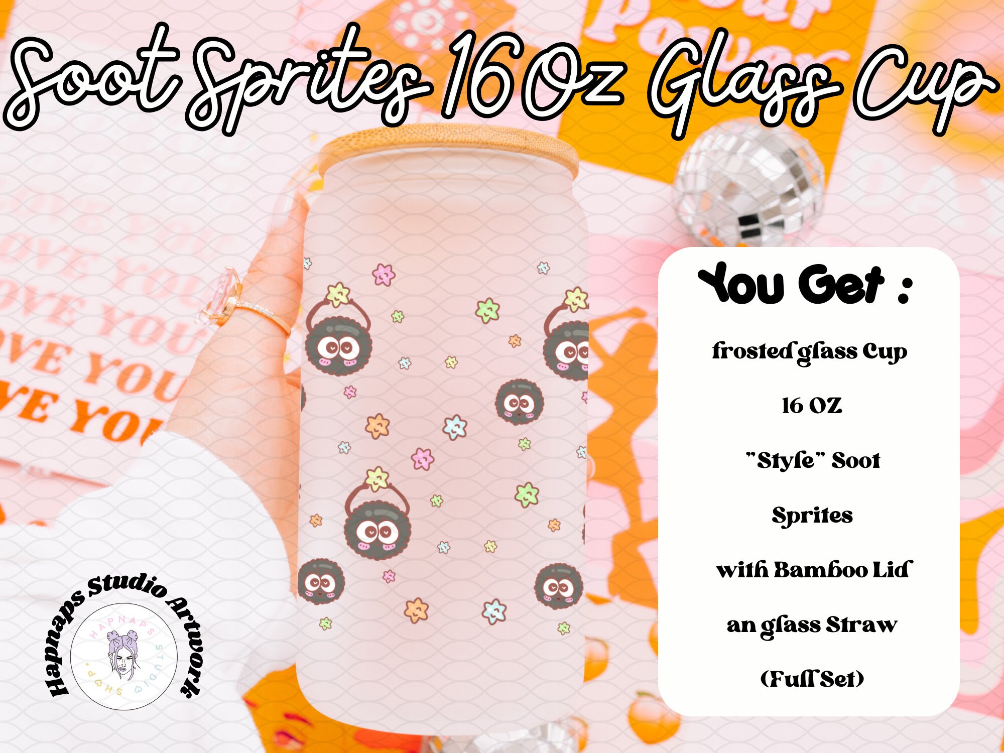 Anime Soot Sprites Glass Cup Anime Kawaii Anime Stars Glass Chibi Soots ...