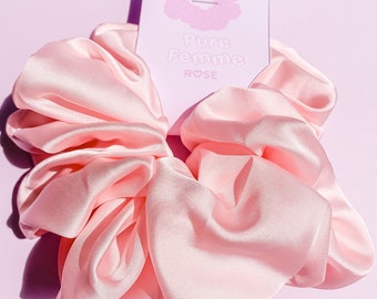 dama de honor scrunchie xxl satén sedoso scrunchie regalo de dama de honor para su sedoso accesorio de pelo melocotón scrunchie corbata de pelo regalo de boda chica