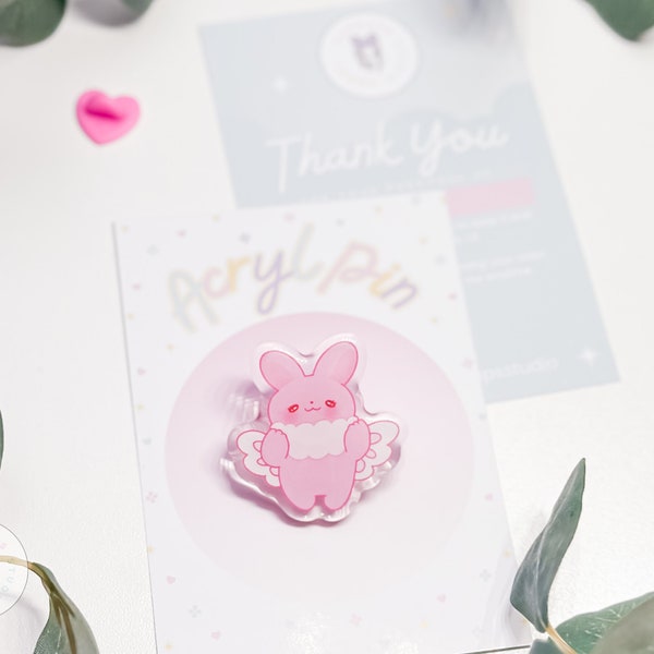 chibi magical bunny acrylic pin cute bunny pin perfect for ita bags and pin banner