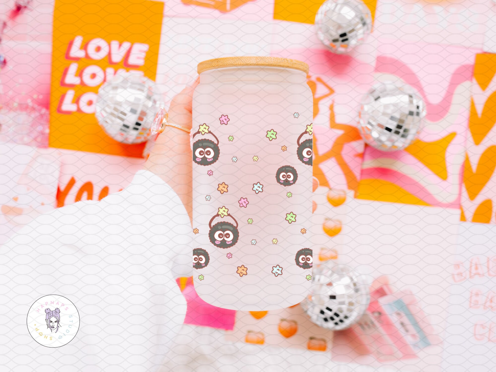 Anime Soot Sprites Glass Cup Anime Kawaii Anime Stars Glass Chibi Soots ...