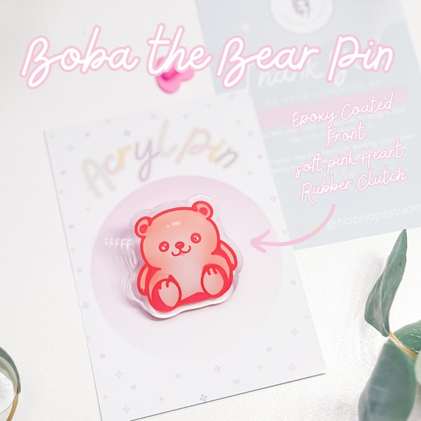 chibi bear acrylic pin cute bear pin perfect for ita bags and pin banner