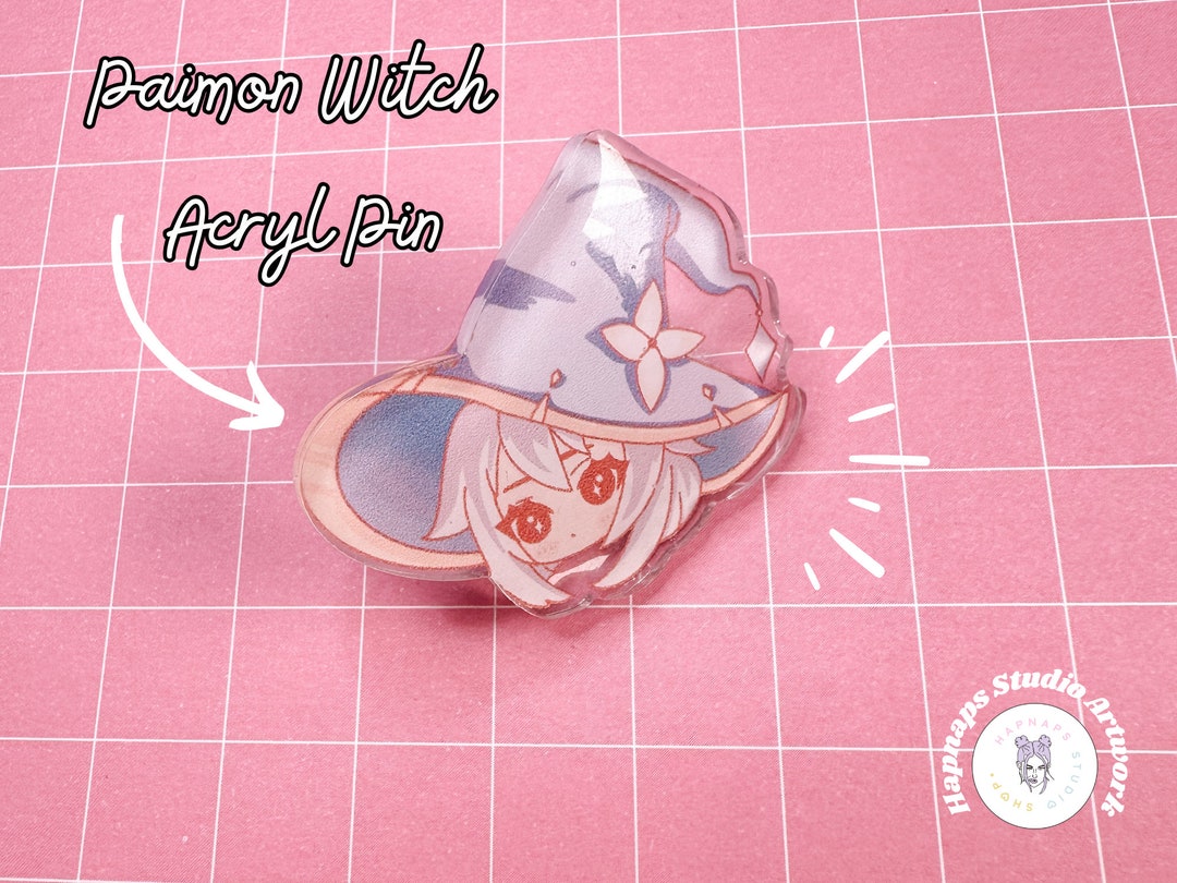Anime Inspired Chibi Witchy Paimon Pin Kawaii Paimon Acrylic Pin Gift ...