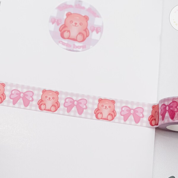 kawaii chibi bear washitape bear sticker for journal lovers diary decoration sticker kawaii chibi journal masking tape cute Stationery