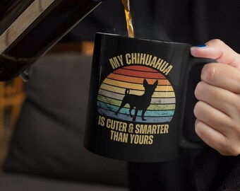 Taza de café de Chihuahua para dueño de Chihuahua Regalo para mamá de Chihuahua Caja de regalo Idea para papá de Chihuahua Taza para amante de Chihuahua Taza divertida Chihuahua