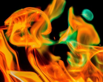 Photography Prints Abstract - Fire Movement 4, North Carolina, Fire Photography,  Abstract Photography,