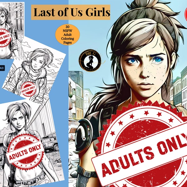 Libro para colorear de The Last of Us Girls con temática para adultos, 30 páginas imprimibles sin censura (descarga digital) solo para adultos.
