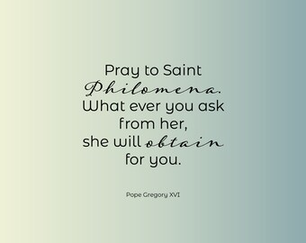 Citation de Sainte Sainte Philomène - Impression catholique à domicile