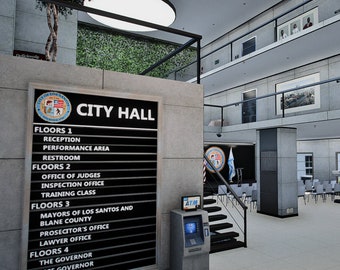 GTA V Map: City Hall | FiveM Ready | High Quality | Optimized | 100 USD Value | Open Interior | Grand Theft Auto 5