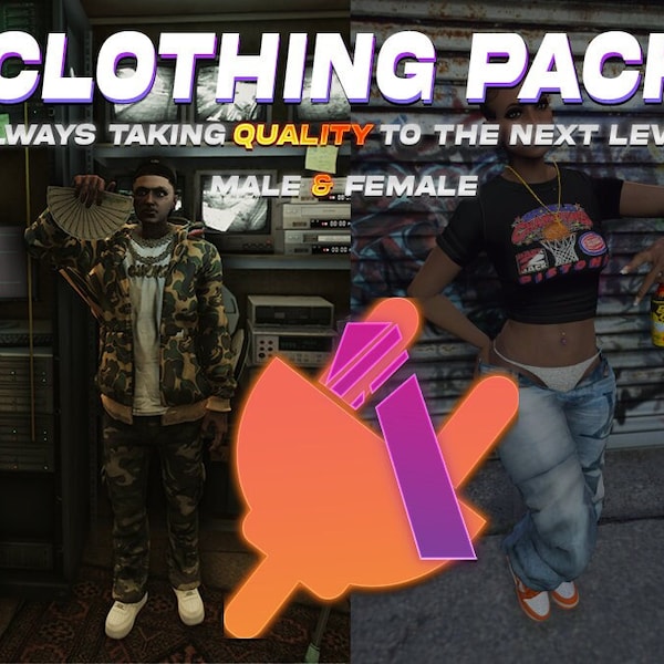 GTA V Clothing Pack: 9GB | FiveM Ready | 5,000+ Clothing Styles | Male & Female | Head to Toe | Optimized | HQ | Pack #5 | Grand Theft Auto