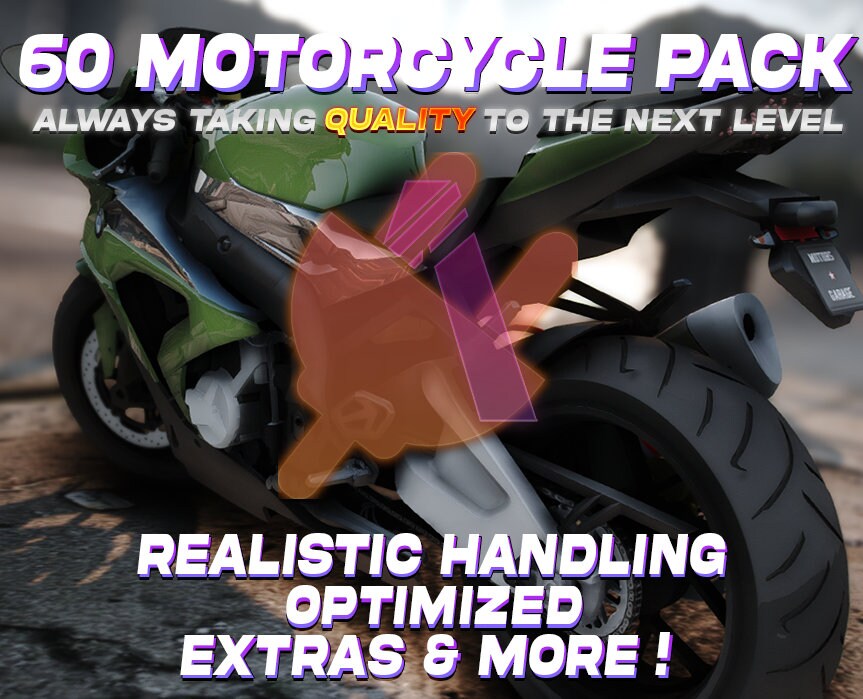 GTA V Bike Pack 60 Motorcycles Fivem Ready 1.16GB Optimized Bike