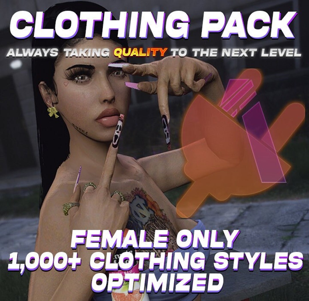 GTA V Clothing Pack 2.87GB Fivem Ready 1,000 Clothing Styles Female