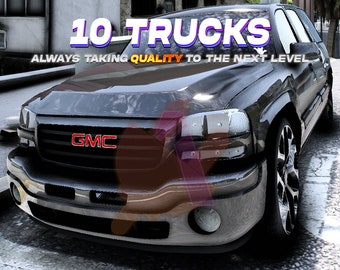 GTA V Vehicle Pack: 10 Trucks | FiveM Ready | Optimized | High Quality | 40 USD Value | Pack #1 | Grand Theft Auto 5