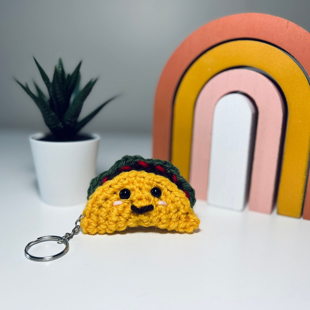 Crochet Taco Keychain Handmade Amigurumi Keychain Etsy