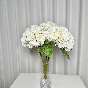 Ariane Real Touch Artificial White Hydrangea Flowers 20” Silk Floral Stems, 3-Piece Bundle | Faux Wedding Bouquets, Home & Event Décor