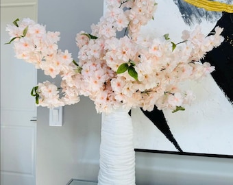Sienna Blush Pink Silk Cherry Blossom Flower 3 Branches Pack 40'' Inches Spring