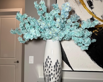 Mila Faux Silk Blue Cherry Blossom Branch Set of 3 pcs 36'' Wedding, Party, Event, Japan's National Flower