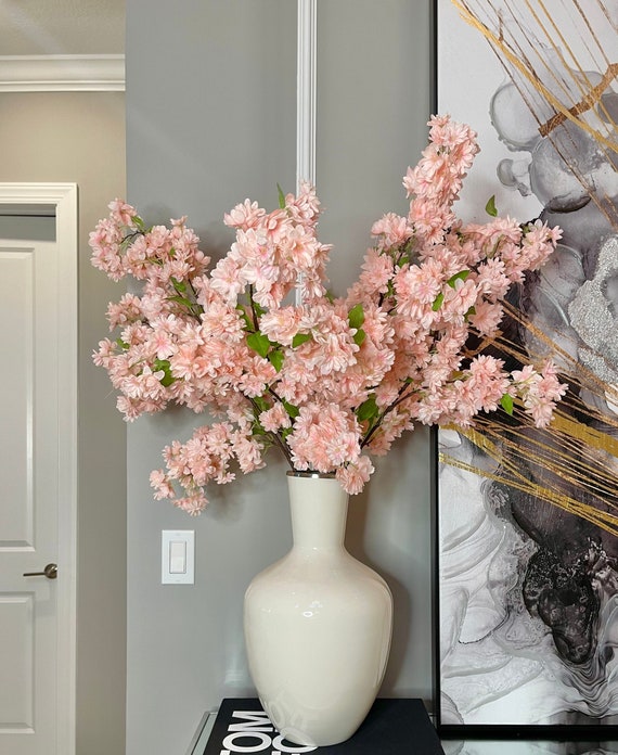 Blush Pink Silk Cherry Blossom Branches, Spring Decor (3, 36 Inch)