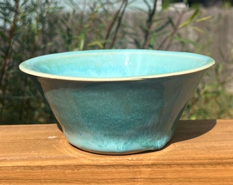 Bowl, ceramic, cereal bowl, handmade, aqua, hand thrown, soup, noodles, small serving bowl