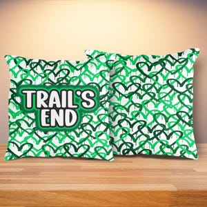 Custom Camp Graffiti Hearts Pillow | Personalized Camp Name Pillow | Sleepaway Camp Keepsake  | Bunk Gifts | Visiting Day Gift
