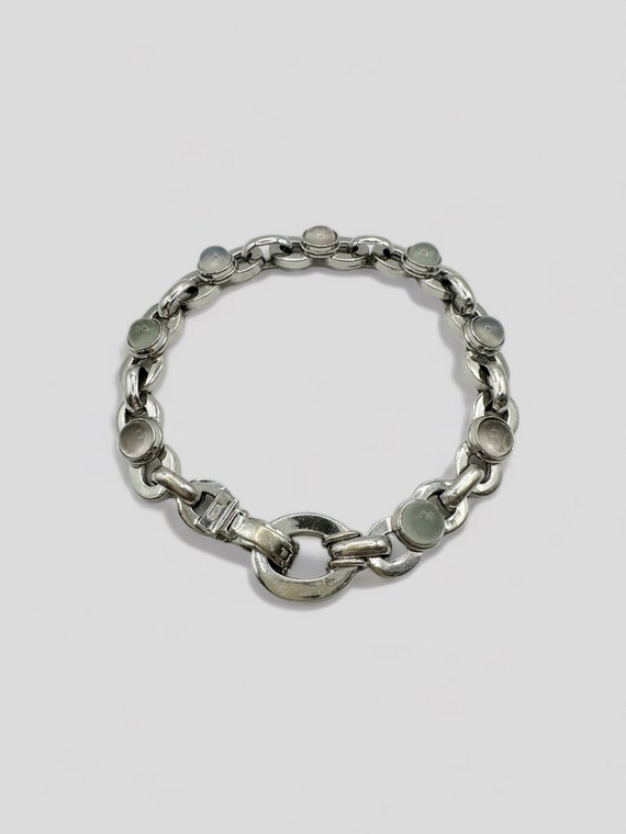 Ready to Ship 18k White Gold Link Bracelet with Gr