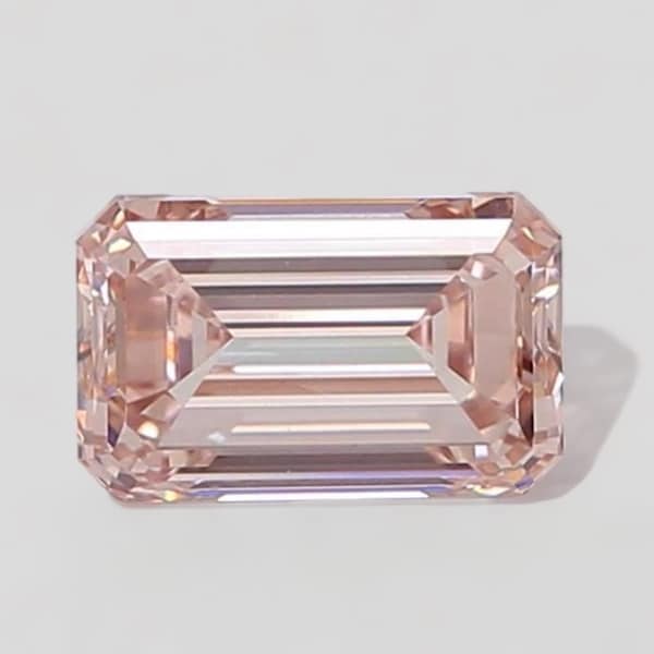 Ready to Ship IGI Certified 2.80 Carat Emerald Cut Lab Grown CVD Loose Pink Brown Champagne Diamond