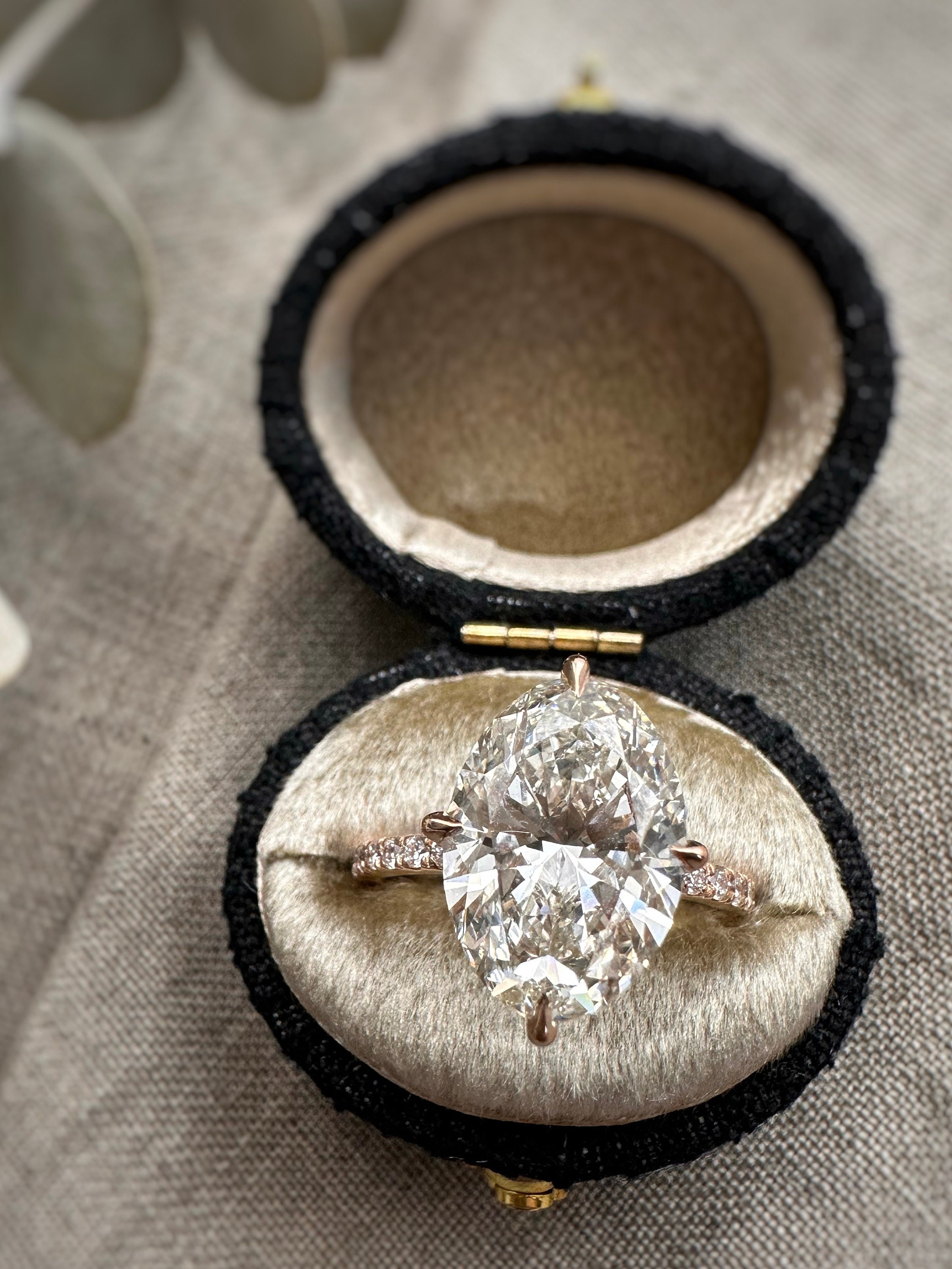 Ready to Ship 4.14 Oval Lab Grown CVD Diamond Hidden Halo Pave ...