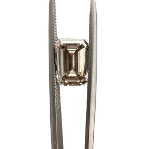 Ready to Ship IGI Certified 2.03 Carat Light Brown Champagne Emerald Cut Lab Grown CVD Loose Diamond