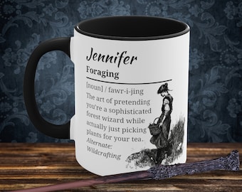 Personalized Foraging Wizard Mug: 11oz & 15oz - Funny Foraging Cup, Perfect Gift for Wizards, Witches and Nature Lovers, Whimsigoth