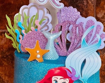 Mermaid cake topper Mermaid Disney Birthday Party