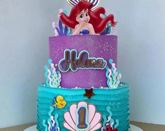 Little Mermaid - Cake topper Little Mermaid - Pequena sereia - topo bolo pequena sereia - Cake topper Disney - Little Mermaid Disney
