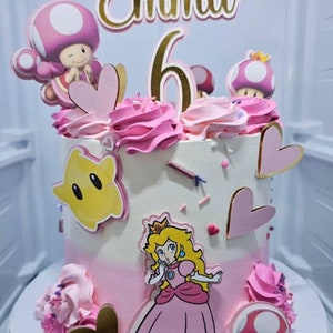 Princess Peach Cake topper - Princess Mario Bros - Cake topper