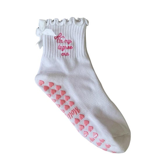 3 Paires Chaussettes Coquette à Nœud Pour Femmes - Coton Pur, Antidérapantes, Pour Yoga Pilates Barre