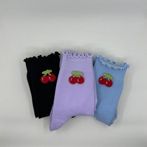 Pack of 3 Cherry grip socks for Pilates, Barre, Lagree or Yoga