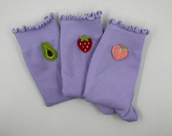 Pack of 3 purple grip socks for Pilates, barre, Lagree or yoga