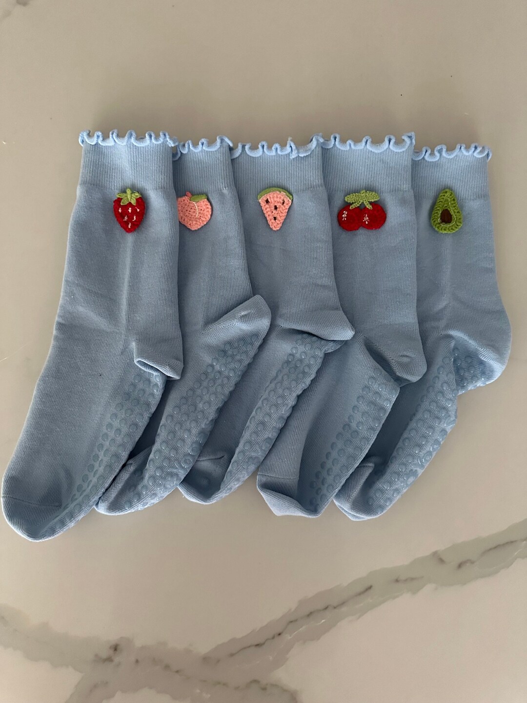 Tie-Dye Pilates Socks - Shades Of Blue
