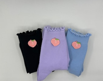 Pack of 3 peach grip socks for Pilates, Barre, Lagree or Yoga.