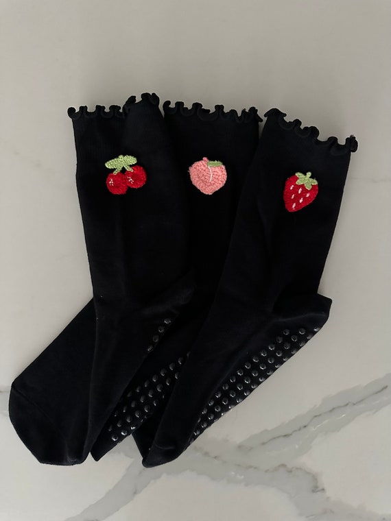 Black Trendy Barre/pilates/yoga Grip Socks 