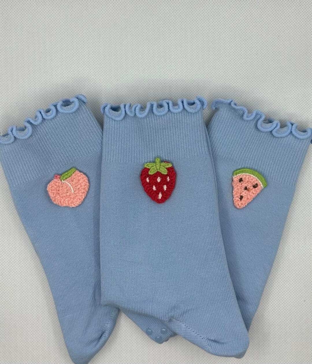 Pack of 3 Trendy Blue Grip Socks for Pilates, Yoga, Barre, Lagree or