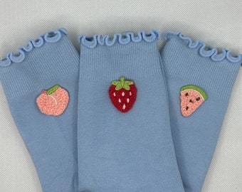 Pack of 3 trendy blue grip socks for pilates, yoga, barre, lagree or dance.