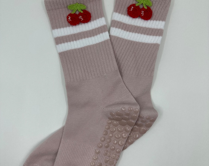 Love Pilates so Matcha Grip Non Slip Sock With Heart Grips for Pilates